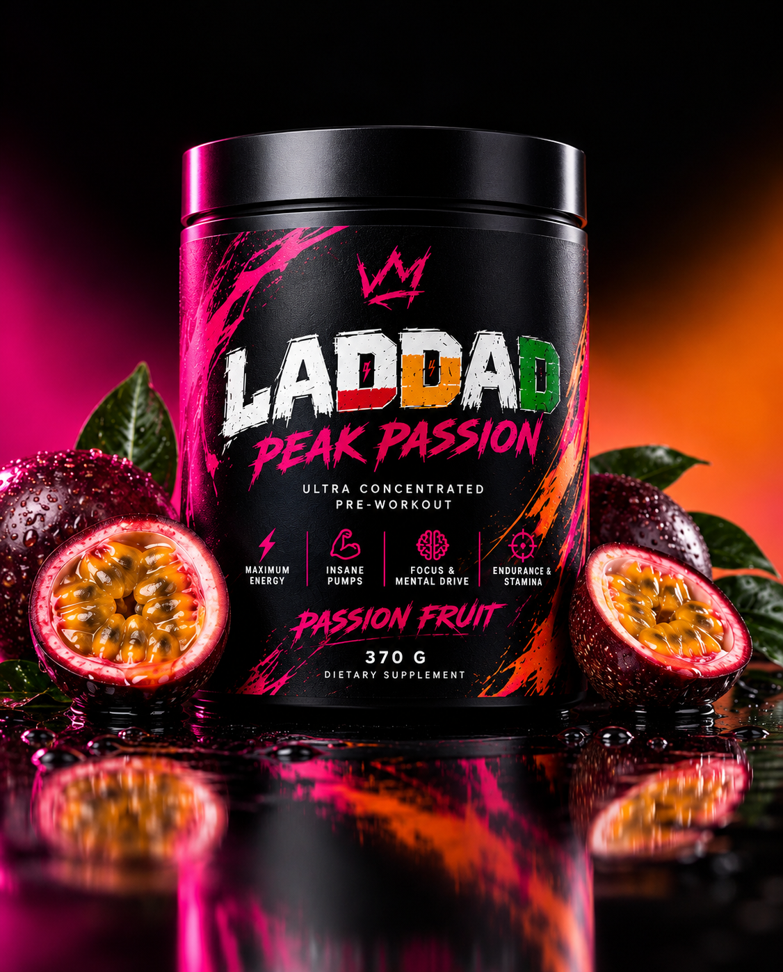LADDAD Peak Passion produktburk med passionsfrukt